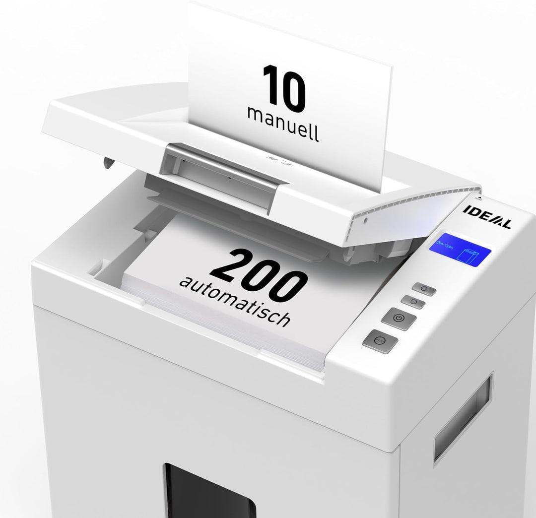 Autofeed Aktenvernichter IDEAL Shredcat 8292, 200 Blatt Papierstapel mit automatischem Einzug schred