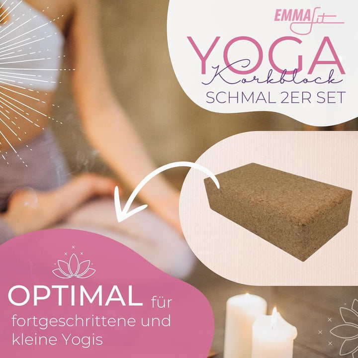 EMMAfit Kork Yoga Block Klassik I hochwertiger Yogablock aus Kork für Yoga-Übungen I hygienisch &amp; um