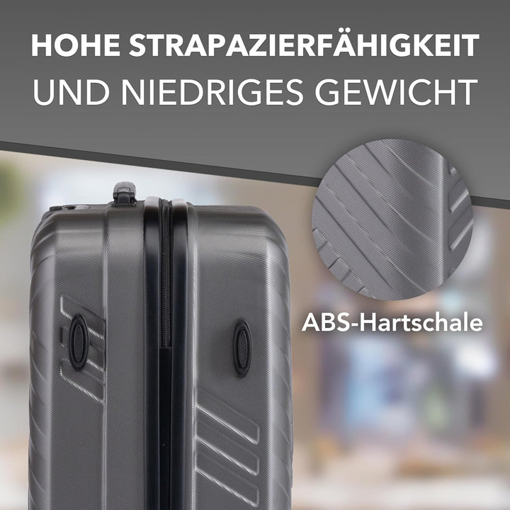 Xonic Design Reisekoffer - ABS Hartschalen Koffer mit 360° Leichtlauf-Rollen - hochwertiger Trolley