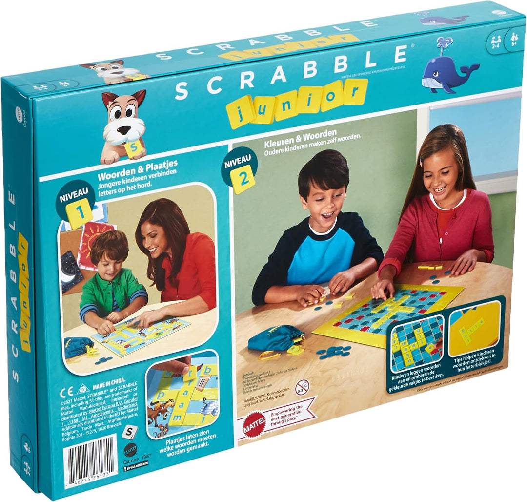 Mattel Games Y9671 - Scrabble Junior(Dutch) Woordspel voor Kinder 5 jaar en ouder Niederlande Mehrfa