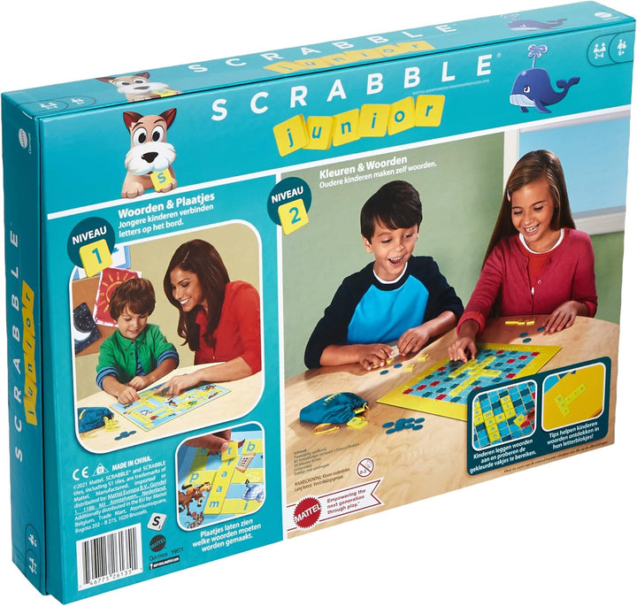 Mattel Games Y9671 - Scrabble Junior(Dutch) Woordspel voor Kinder 5 jaar en ouder Niederlande Mehrfa