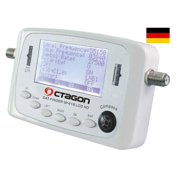 Octagon SF 418 HQ Satfinder LCD HD HDTV FULLHD 3D Sat Finder ASTRA HOTBIRD TURKSAT EUTELSAT U.S.W NE
