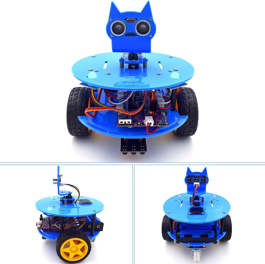 Adeept Smart Car Kit(Compatible with Arduino IDE), Line Tracking, Obstacle Avoidance, OLED Display,