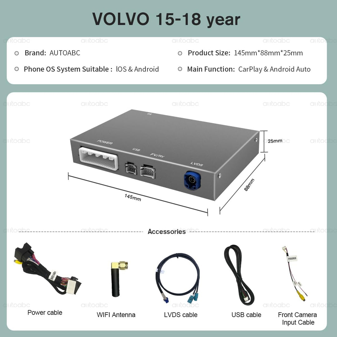 Kabellos CarPlay/Android Auto Modifikation für Volvo XC60 V40 V60 S60 S90 2015-2019 AirPlay Mirror L