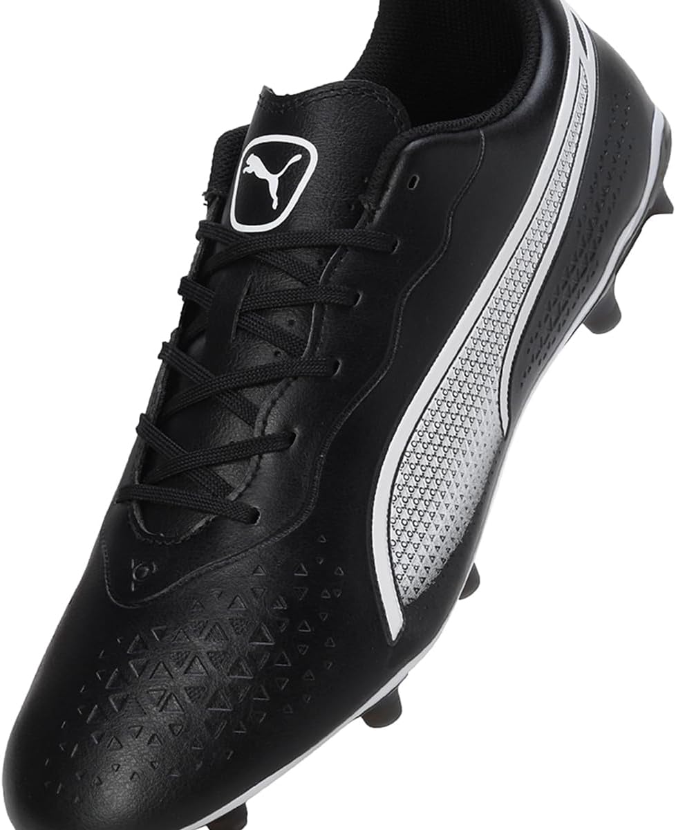 PUMA Unisex King Match Fg/Ag Soccer Shoe 39 EU Puma Black Puma White, 39 EU Puma Black Puma White