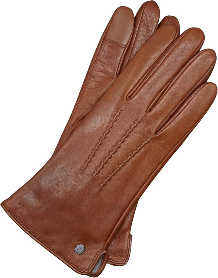 AKAROA ESTD 2019 Lederhandschuhe Damen ANN, Touchscreen Funktion, italienisches Leder, recyceltes St