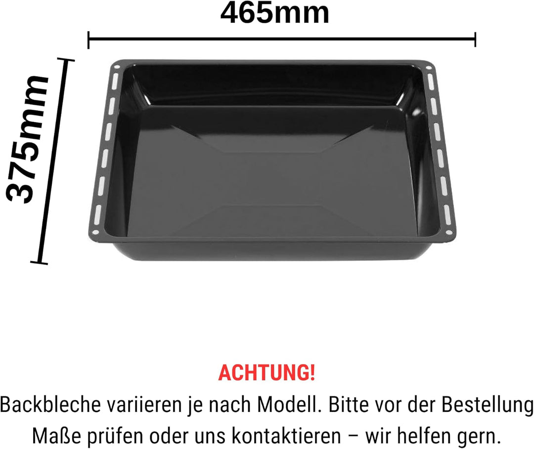 ICQN Backblech 465 x 370 x 60 mm Tief, Emailliert Fettpfanne für Backofen und Herd, Passend für Bosc