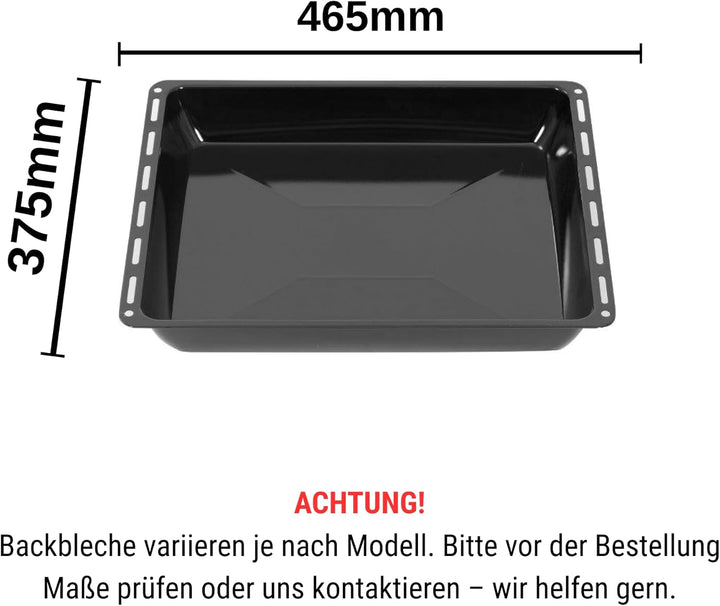 ICQN Backblech 465 x 370 x 60 mm Tief, Emailliert Fettpfanne für Backofen und Herd, Passend für Bosc