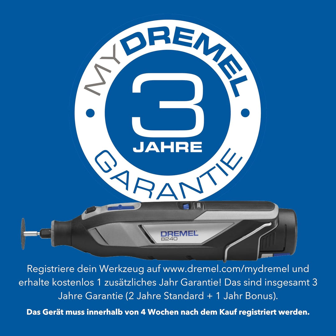 Dremel 8240 Akku-Multitool 12V 2Ah, Multifunktionswerkzeug Set mit 2 Akkus, 5 Auf-und Vorsätze, 1 Dr