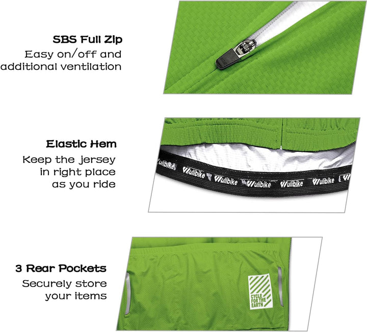 Wulibike Damen Radtrikot,Fahrradtrikot Damen Langarm Atmungsaktiv Rennrad Trikot Damen mit 3 Rückent