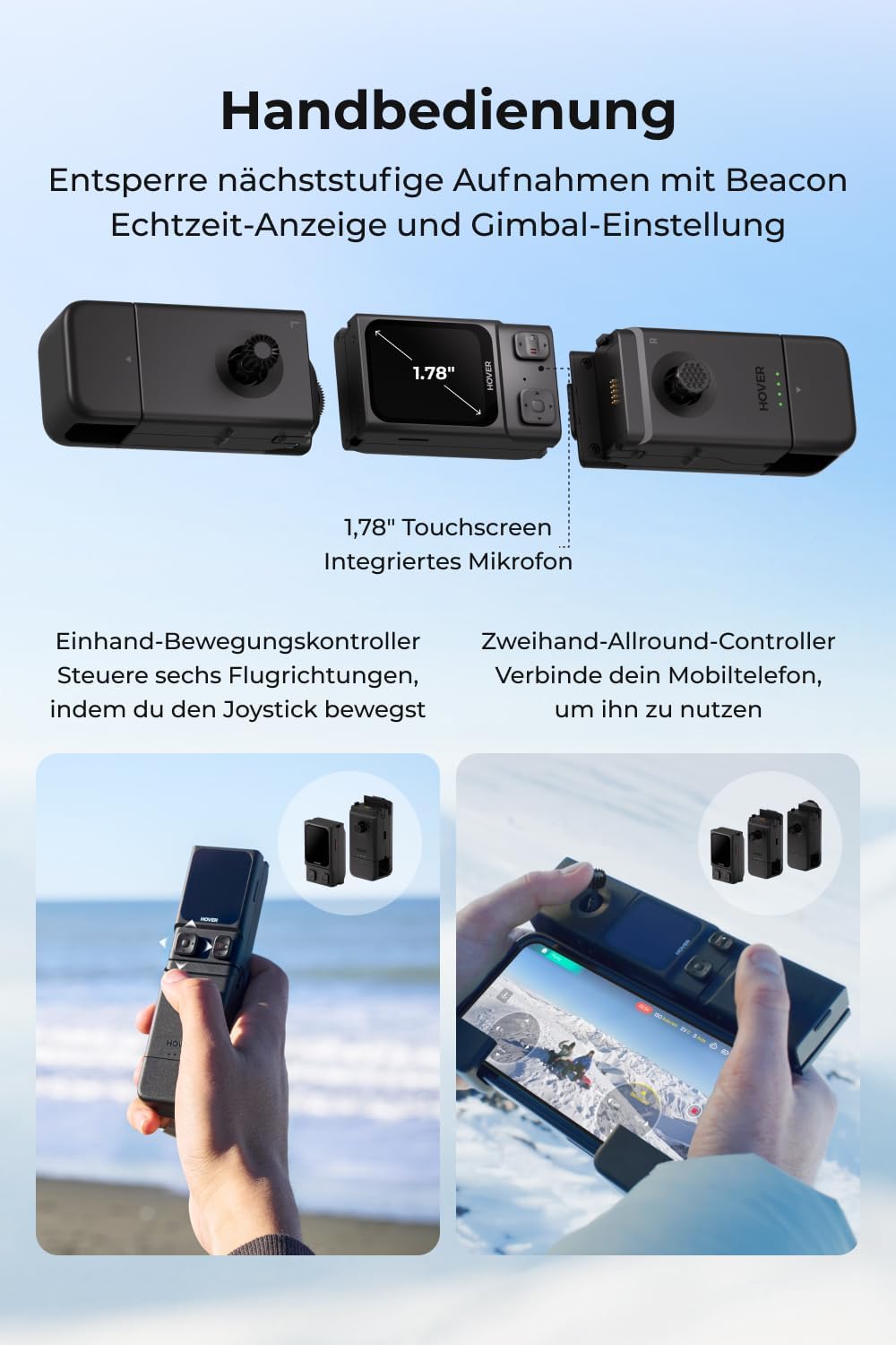HOVERAir X1 PRO Drohne mit Kamera 4K, Faltbar Action Cam mit über 15 vollautomatischen Flugmodi, 42