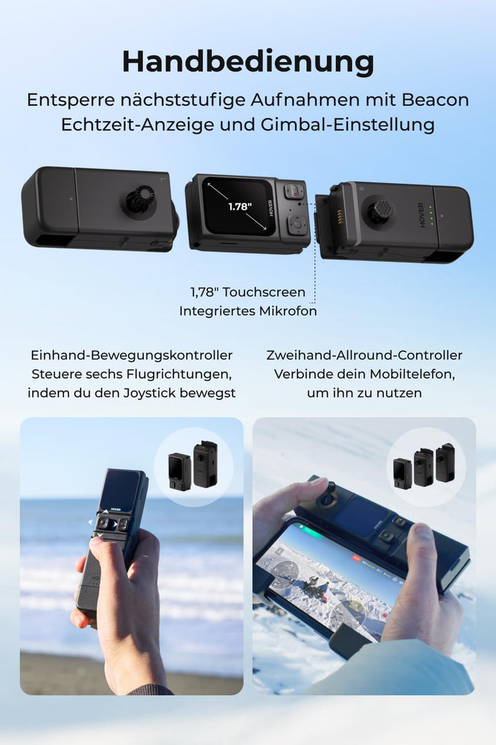HOVERAir X1 PRO Drohne mit Kamera 4K, Faltbar Action Cam mit über 15 vollautomatischen Flugmodi, 42