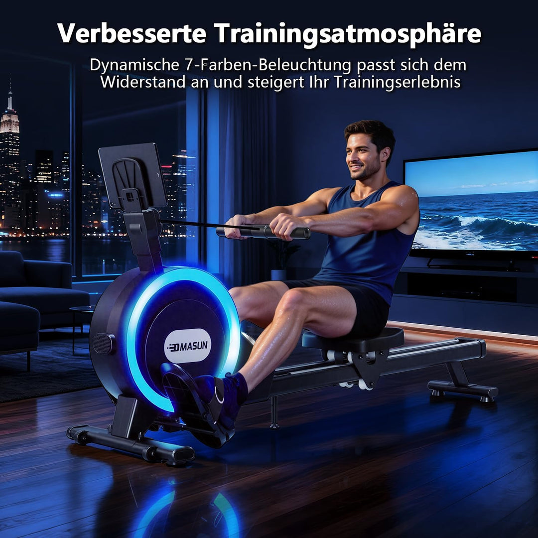 DMASUN Rudergerät für Zuhause, [2026 Neu] Magnetisches Rudergerät mit Upgrade Doppel-Slide-Rails Ult
