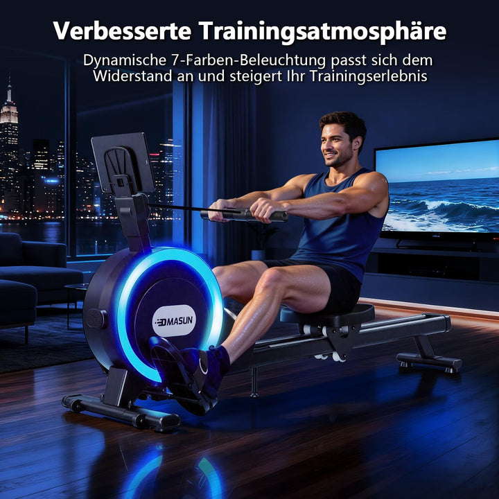 DMASUN Rudergerät für Zuhause, [2026 Neu] Magnetisches Rudergerät mit Upgrade Doppel-Slide-Rails Ult