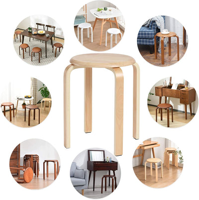 IBUYKE Stapelhocker-Massivholz Hocker Hausbank Holzhocker Mode Kreative Hocker Moderne Esstisch Hock