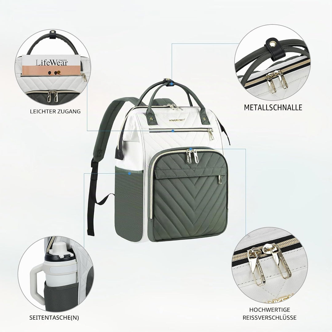 VANKEAN 17 Zoll Laptop-Rucksack für Damen und Herren, modische Computer-Arbeitstasche, grosse Kapazi