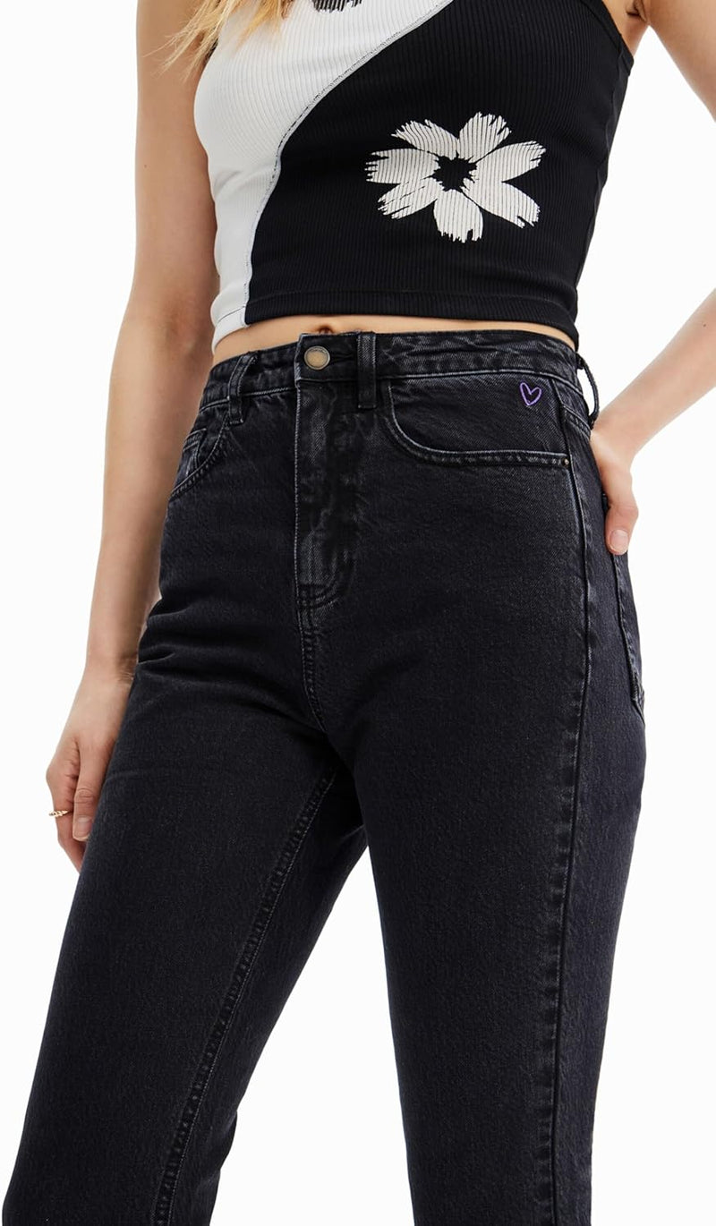 Desigual Damen Jeans 38 Schwarz, 38 Schwarz