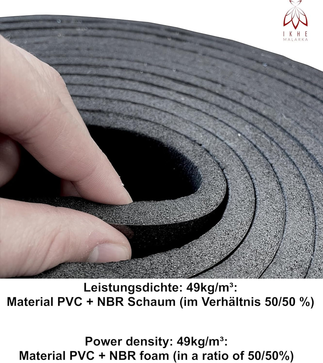 NBR/PVC Dämmmatte selbstklebend – 10 m² Rolle | Wärmedämmung 0,036 W/mK & Schalldämmung 15 dB | Flex