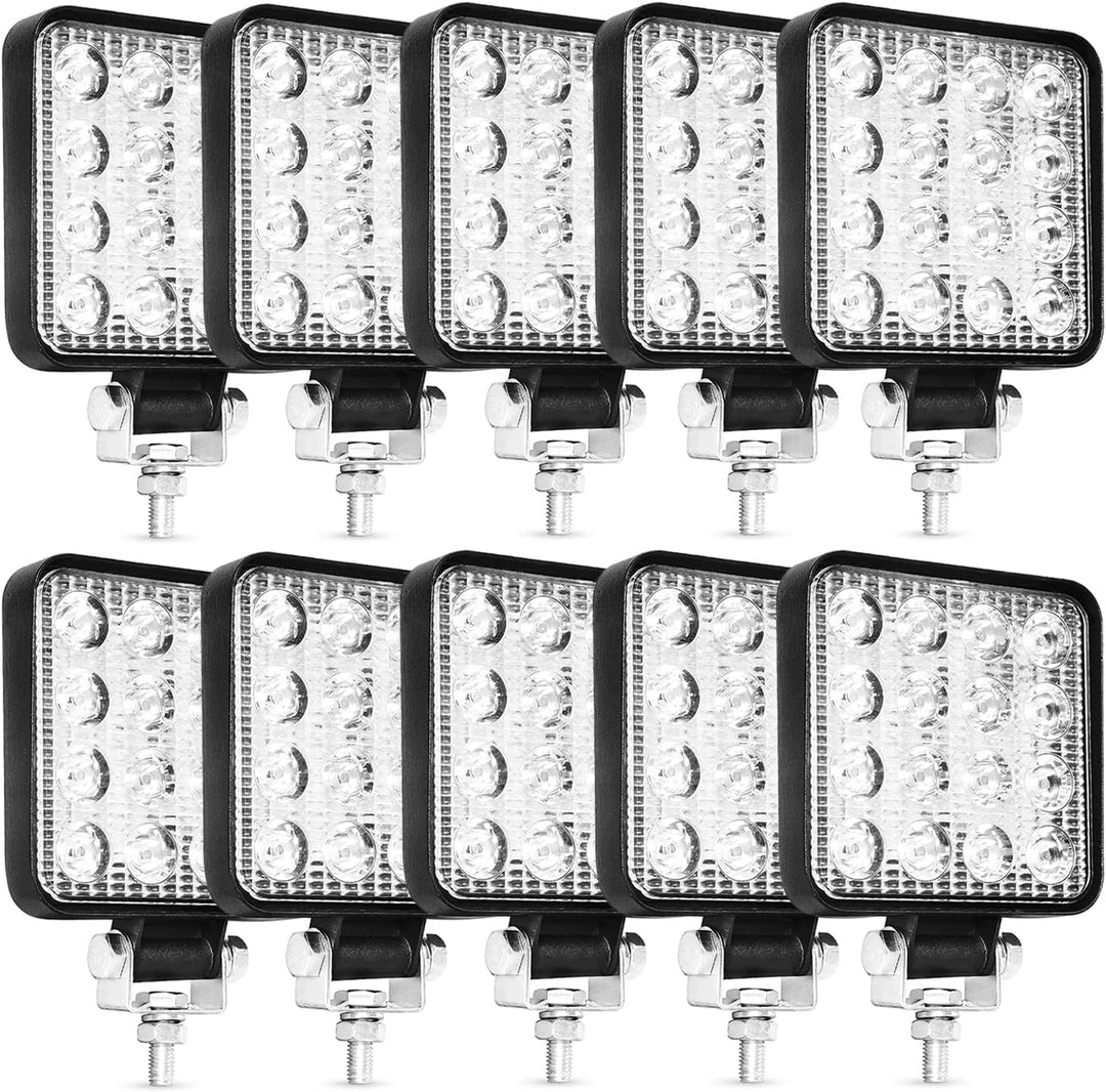 Kalienpie Led arbeitsscheinwerfer 12v Aluminium abs 48W 16 led 6500K 10.5 cm 4.21" arbeitsscheinwerf