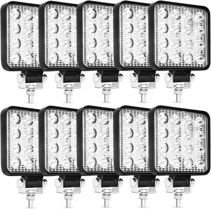 Kalienpie Led arbeitsscheinwerfer 12v Aluminium abs 48W 16 led 6500K 10.5 cm 4.21" arbeitsscheinwerf