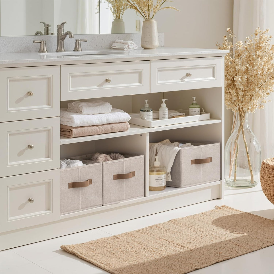 StorageWorks grosse Aufbewahrungskörbe für Regale, Aufbewahrungsbox für Kleiderschrank, dekorative K