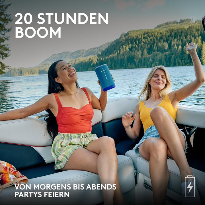 ULTIMATE EARS EVERBOOM kabelloser mobiler Bluetooth-Lautsprecher, satte Bässe, immersiver 360-Grad-S