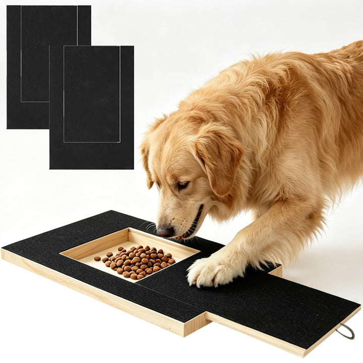 Krallenschleifer für Hunde, Kratzbrett Hund mit Leckerli Box, 2 Stücke Schleifpapier, Stressfrei Kra