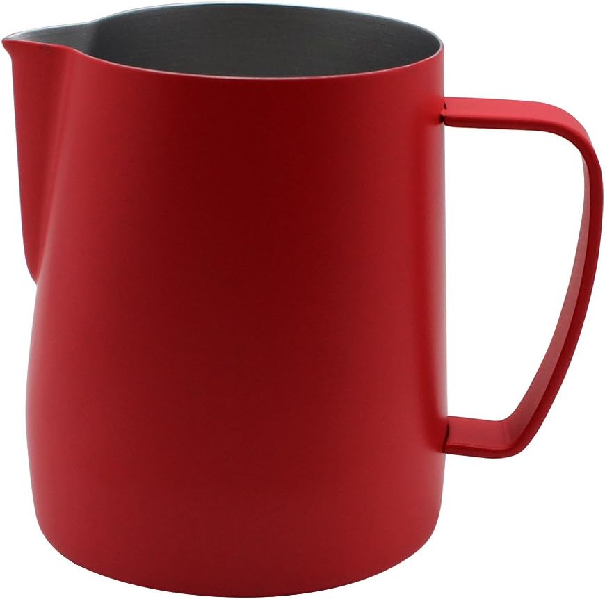 Edelstahl Pitcher Krug Milch Schaumbecher Geeignet Für Kaffee Latte Und Schäumende Milch 350ml Rot 3