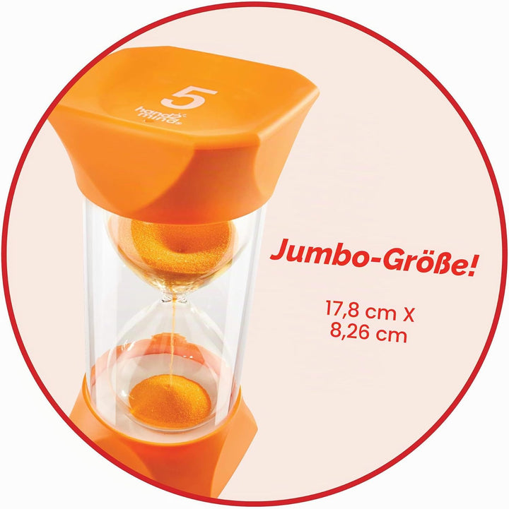 Learning Resources Jumbo-Sanduhr, 5-Minuten-Sanduhr mit gummierten weichen Endkappen, für ruhige Pau