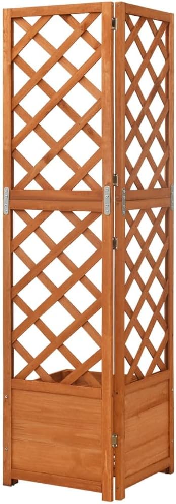 vidaXL Tannenholz Massiv Eck Spalier mit Pflanzkasten Rankgitter Rankhilfe Gartenspalier Blumenkübel