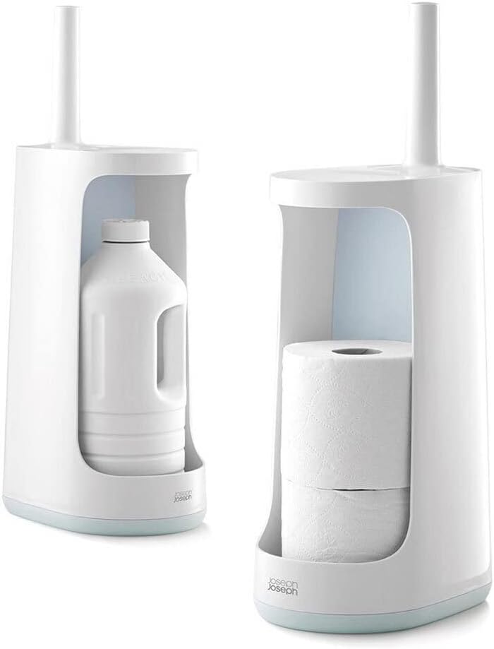 Joseph Joseph Flex Plus - Hygienische Silikon-Toilettenbürste mit extragrossem Aufbewahrungsbehälter