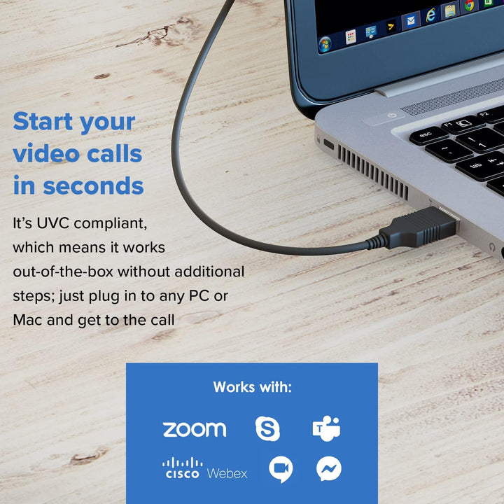 Creative Live! Cam Sync V3 2K QHD USB Webcam mit 4X Digitalzoom (4 Zoommodi von Weitwinkel bis schma