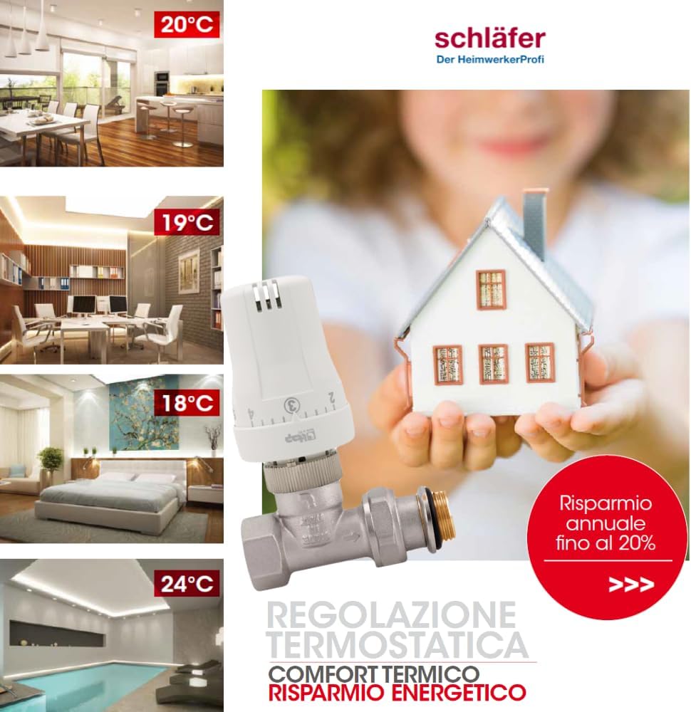 Schläfer 37021001 - Thermostat-Komplett-Set, Thermostatkopf mit eingebautem Flüssigkeitsfühler, Fros