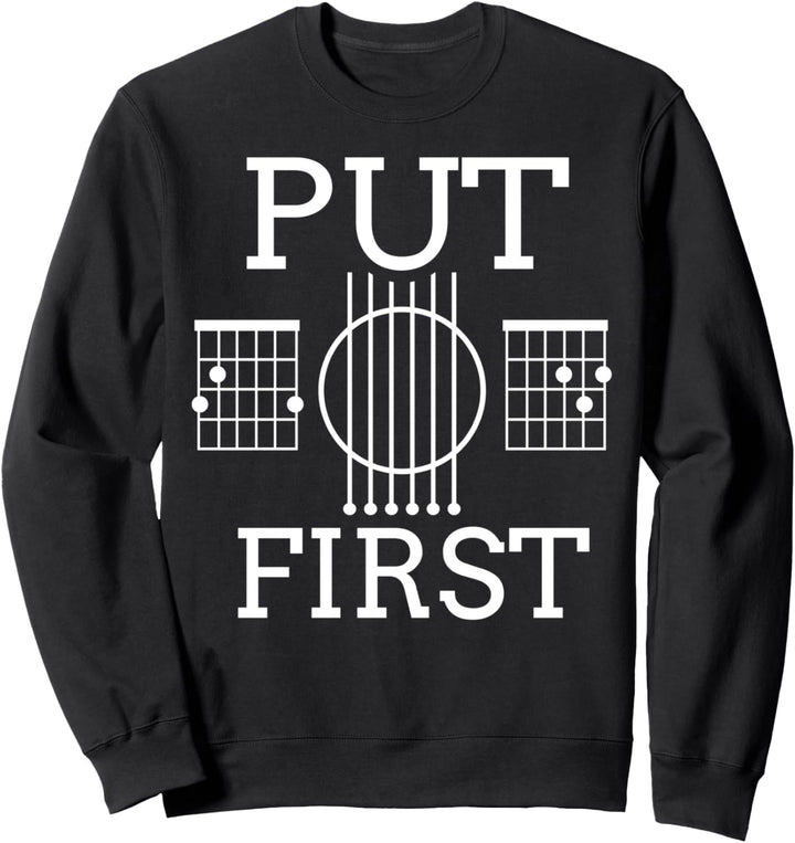 Lustige Gitarre als erstes Vintage-Musikgeschenk Sweatshirt