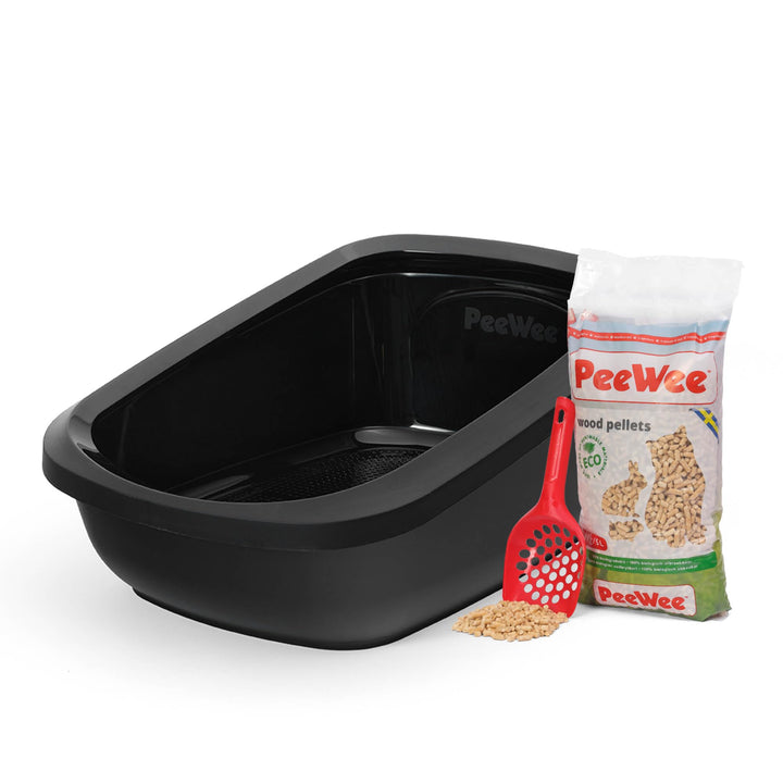 PeeWee EcoGranda - Katzentoilette - Starter-Paket Schwarz, Schwarz