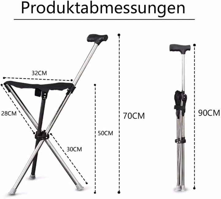 Spazierstock und tragbarer hocker, der 200 pfund unterstützt und nur Zwei pfund wiegt und für männer