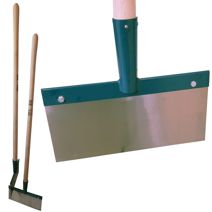Eisscharre 300 mm mit Spezial Federstahlblatt 1mm 30 cm und Holzstiel Stossscharre Eisstösser Eiskra