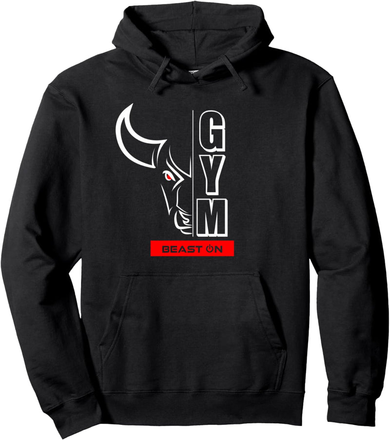 Bulldog Head, Fitnessstudio, Bodybuilding, Workout, Fitnesstraining, Rot Pullover Hoodie