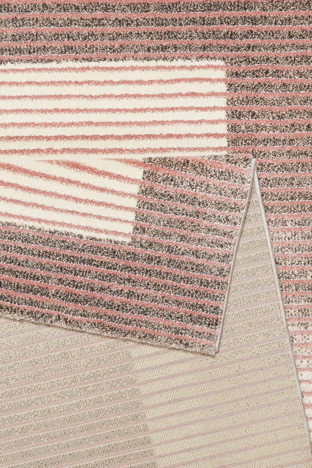Wecon Home Velvet Flow gewebter Kurzflorteppich, 160 x 225 cm, rosa | moderner Kurzflor Teppich, Läu