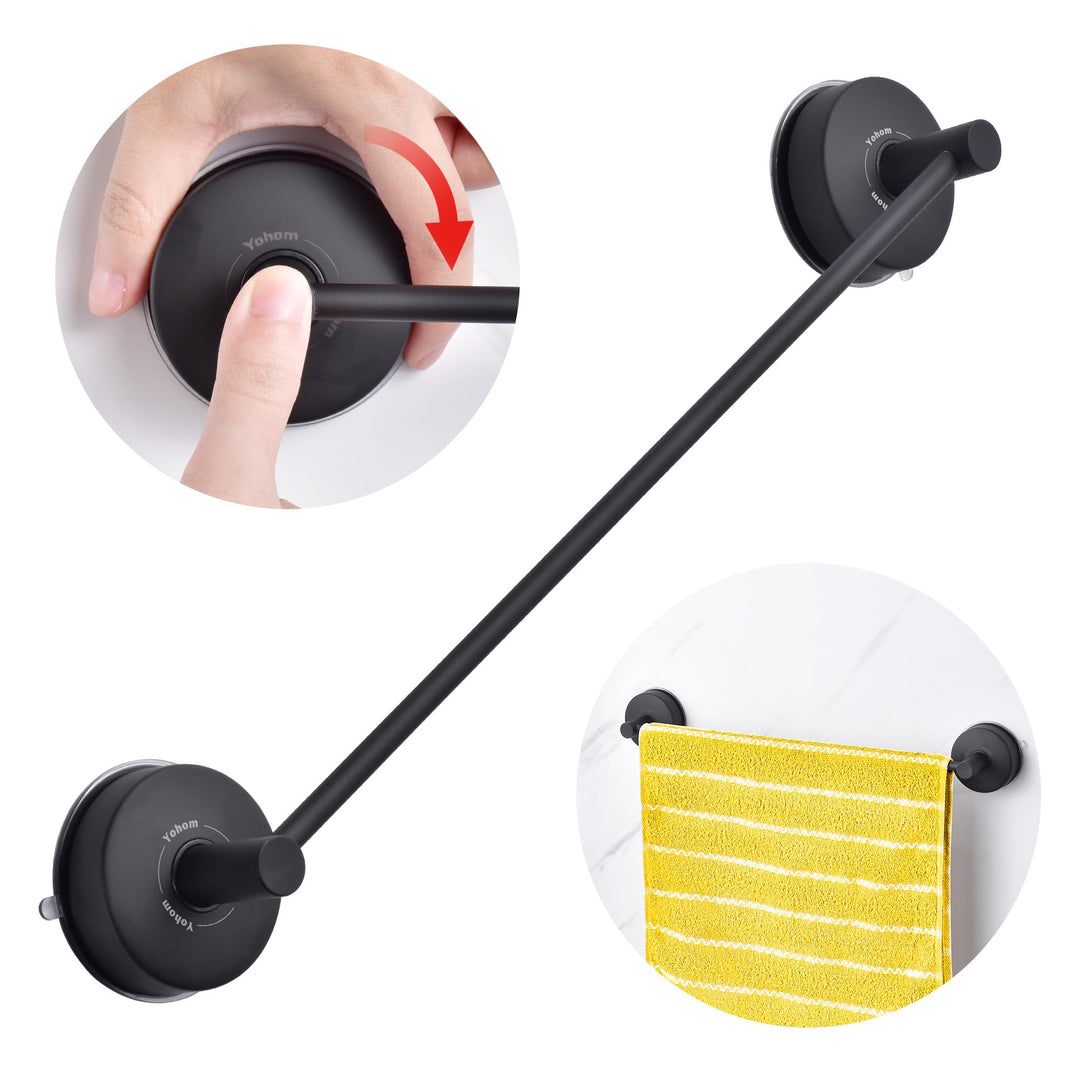 YOHOM 42,8cm Handtuchstange Saugnapf Ohne Bohren Handtuchhalterung Saugnapf Bad Handtuchstange Vakuu