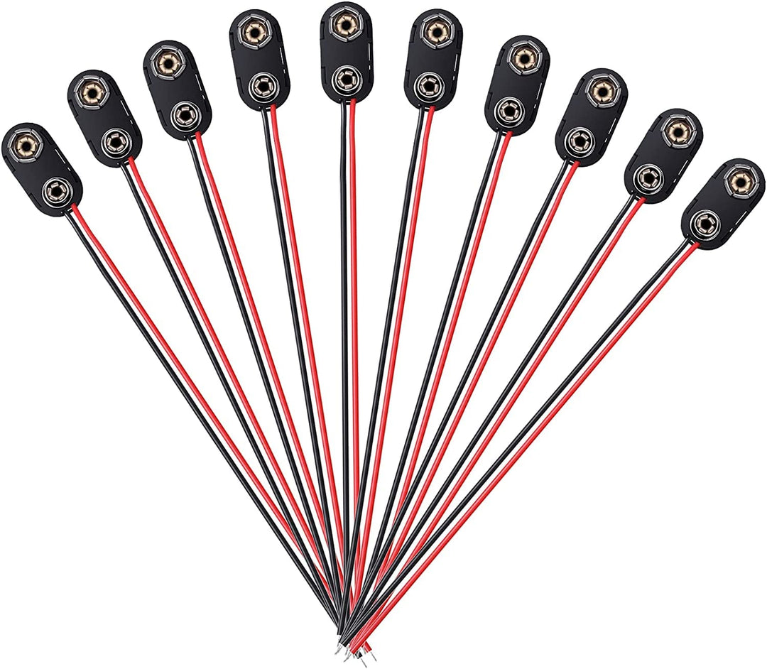 9V Batterieclip 10 Pcs 9V Batterie Anschluss Kabel 9V Batterie Clip Anschluss mit 15cm Anschlusskabe