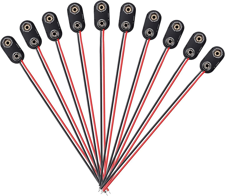 9V Batterieclip 10 Pcs 9V Batterie Anschluss Kabel 9V Batterie Clip Anschluss mit 15cm Anschlusskabe
