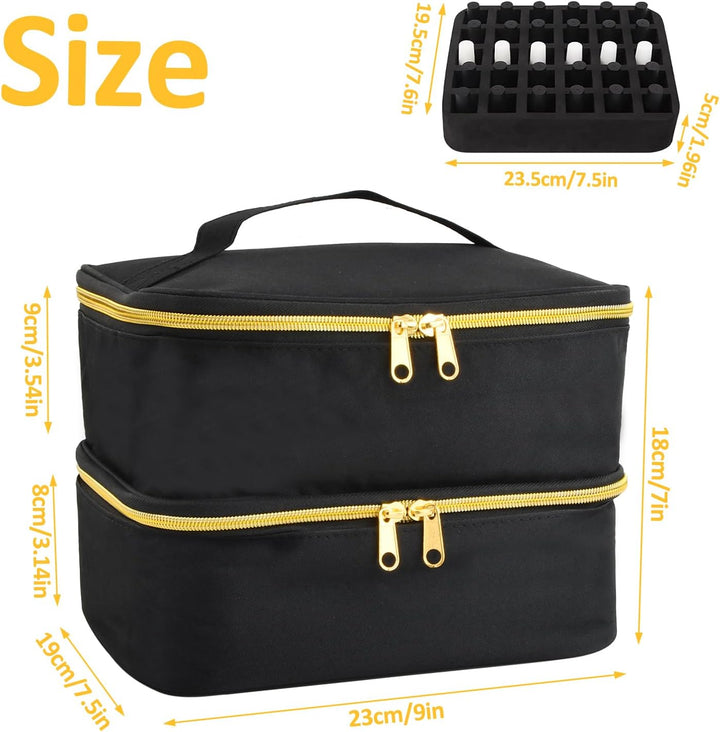 Doppelschicht Nagellack Tasche, Aufbewahrung Tasche, Wasserdicht Nagellack Organizer, Nylon Kosmetik