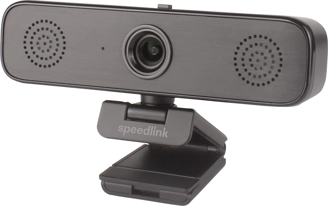 Speedlink AUDIVIS Full HD Conference Webcam – 100° Bildwinkel, integrierte Lautsprecher, schwarz