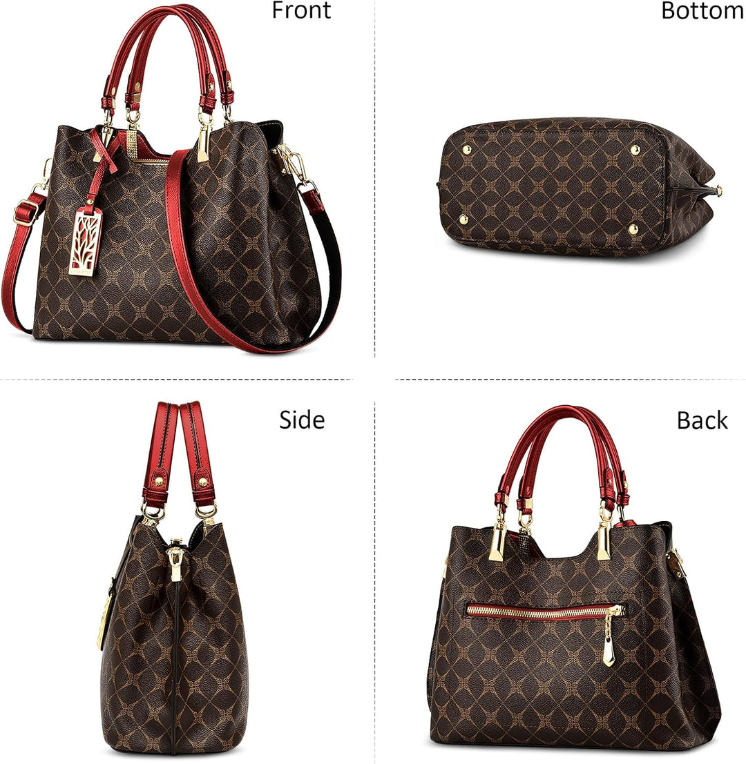 DIRRONA Damen Handtasche Mittel Schultertasche Casual Umhängetasche PU Leder Tasche Shopper Party To
