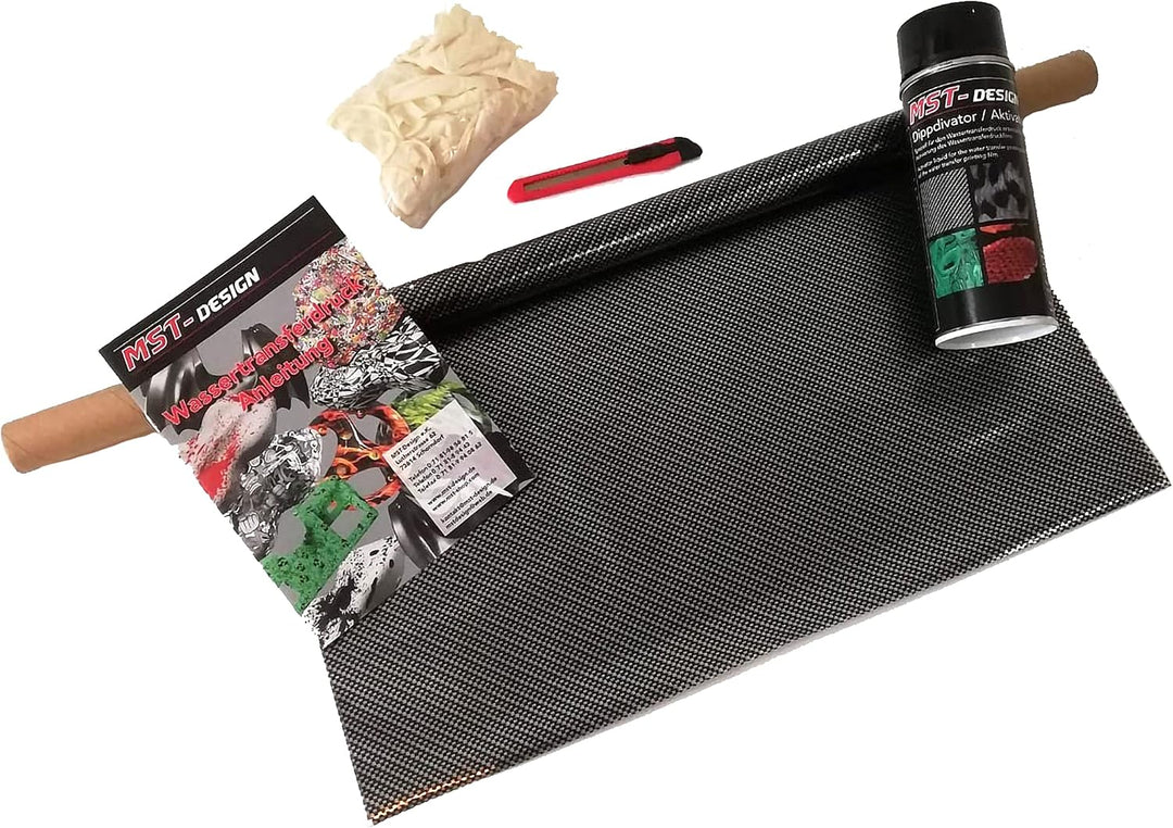 MST-Design Wassertransferdruck Folie I Starter Set Klein I WTD Folie + Dippdivator/Aktivator + Zubeh