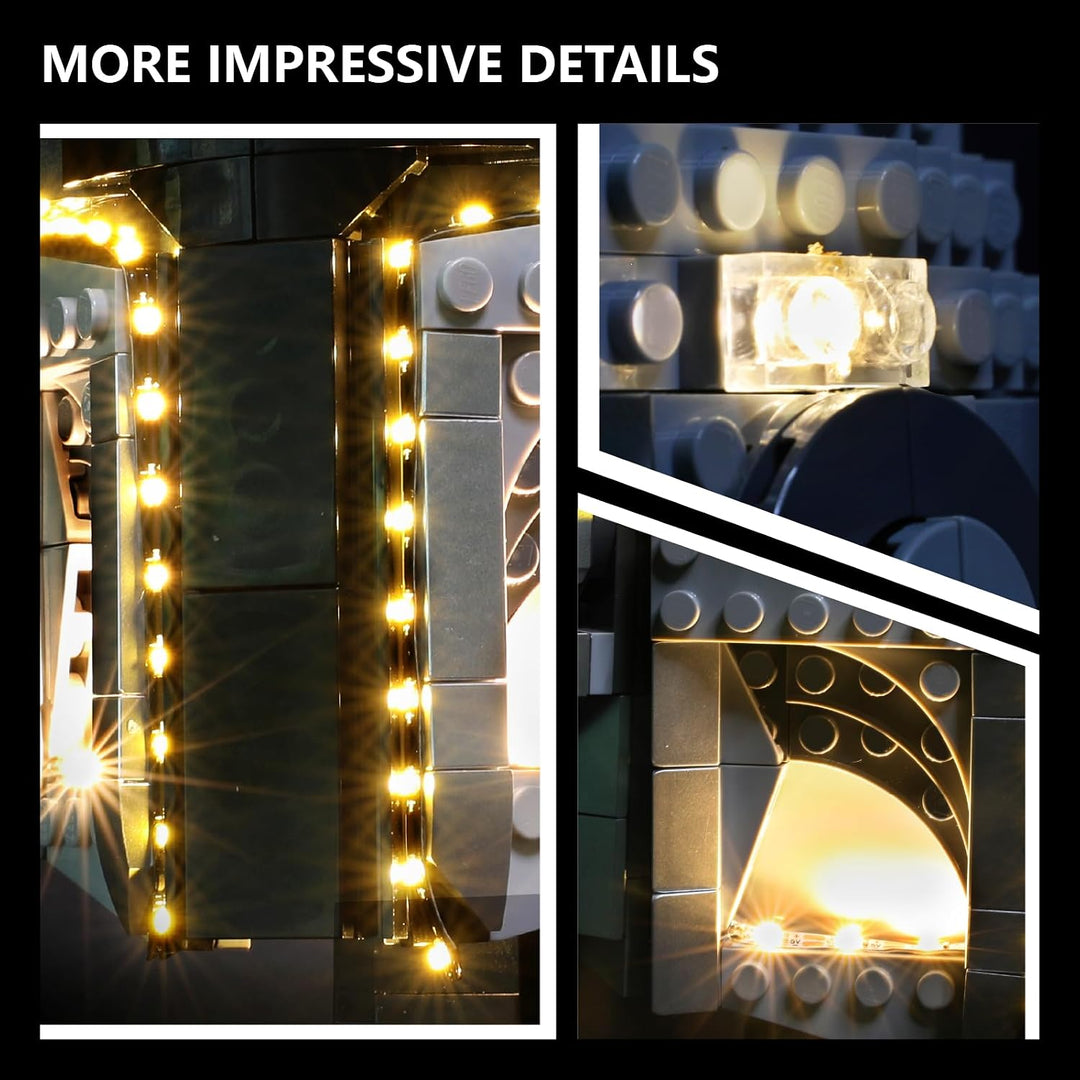 LED Lichtset kompatibel mit LEGO 75328 Star Wars Der Mandalorianer Helm – Beleuchtungsset für Helm-M
