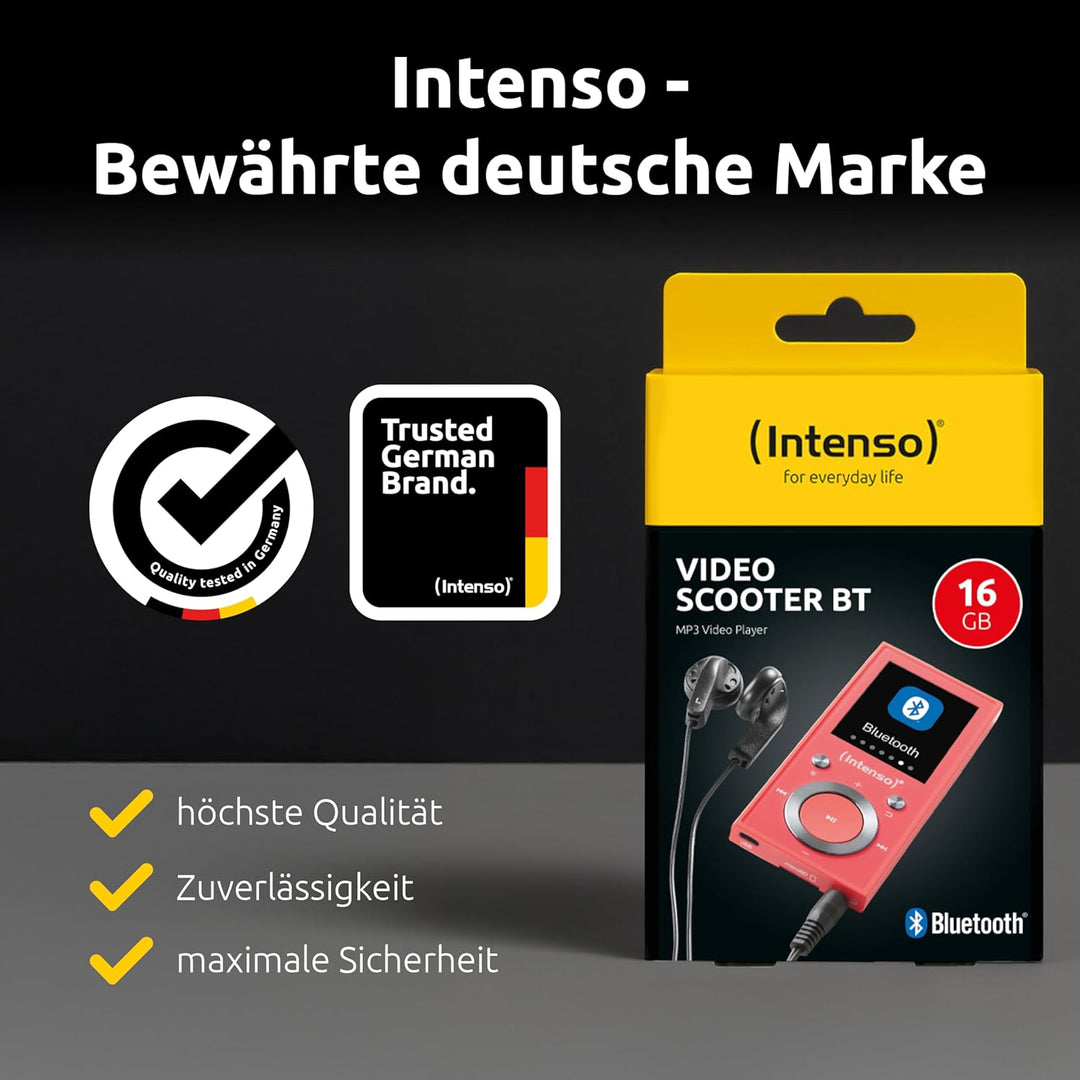 Intenso MP3 Player Video Scooter 1,8 Zoll Bluetooth pink pink 16GB Single, pink 16GB Single