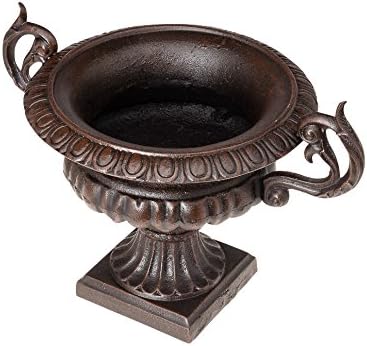 aubaho Nostalgie Amphore Pflanzkübel Blumentopf Blumenkübel Gusseisen antik Stil braun