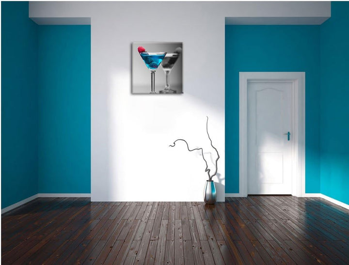 Pixxprint Leckere frische Cocktails als Leinwandbild Quadratisch/Grösse: 70x70 / Wandbild/Kunstdruck